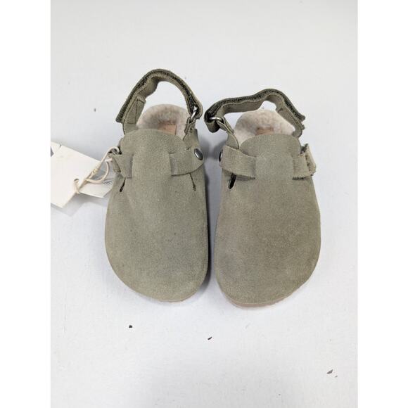 Zara Toddler Eu 24 7.5 US Split Slingback Leather Clogs - Faux Fur Sole - Picture 6 of 8
